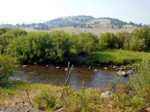 GDMBR: Pedaling parallel to the Interstate Highway (I-15).